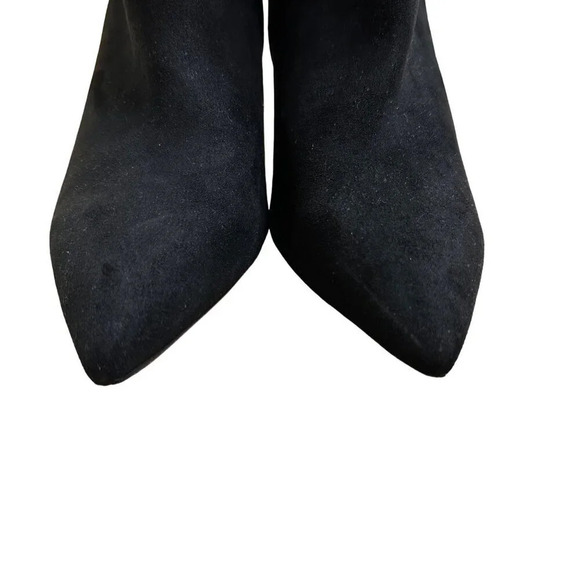 Zac Zac Posen Nathan Ruched Stiletto Boot Zipped Ankle Bootie Black Size 8.5 - Picture 2 of 9